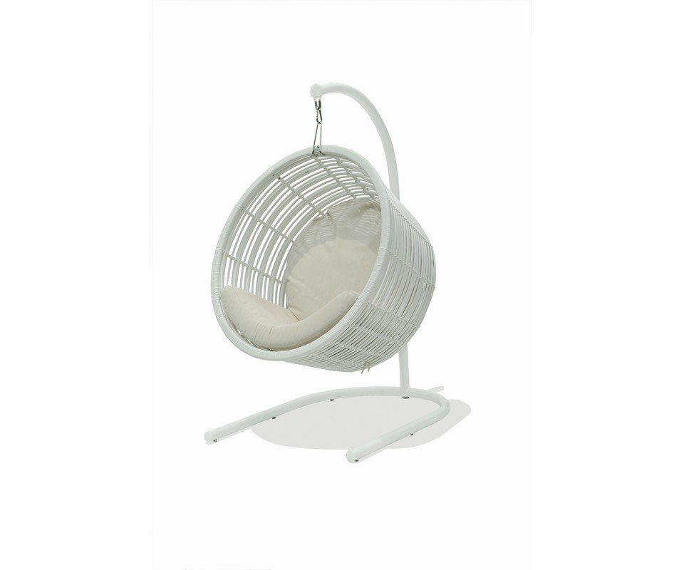 Mercy Hanging Chair white mushroom NP-15mm cushion canvas 5453