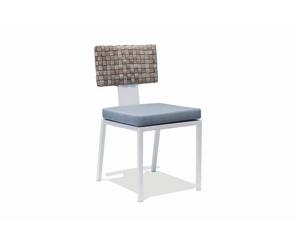Windsor Dining chair white matte seashell cushion panama artic 8007